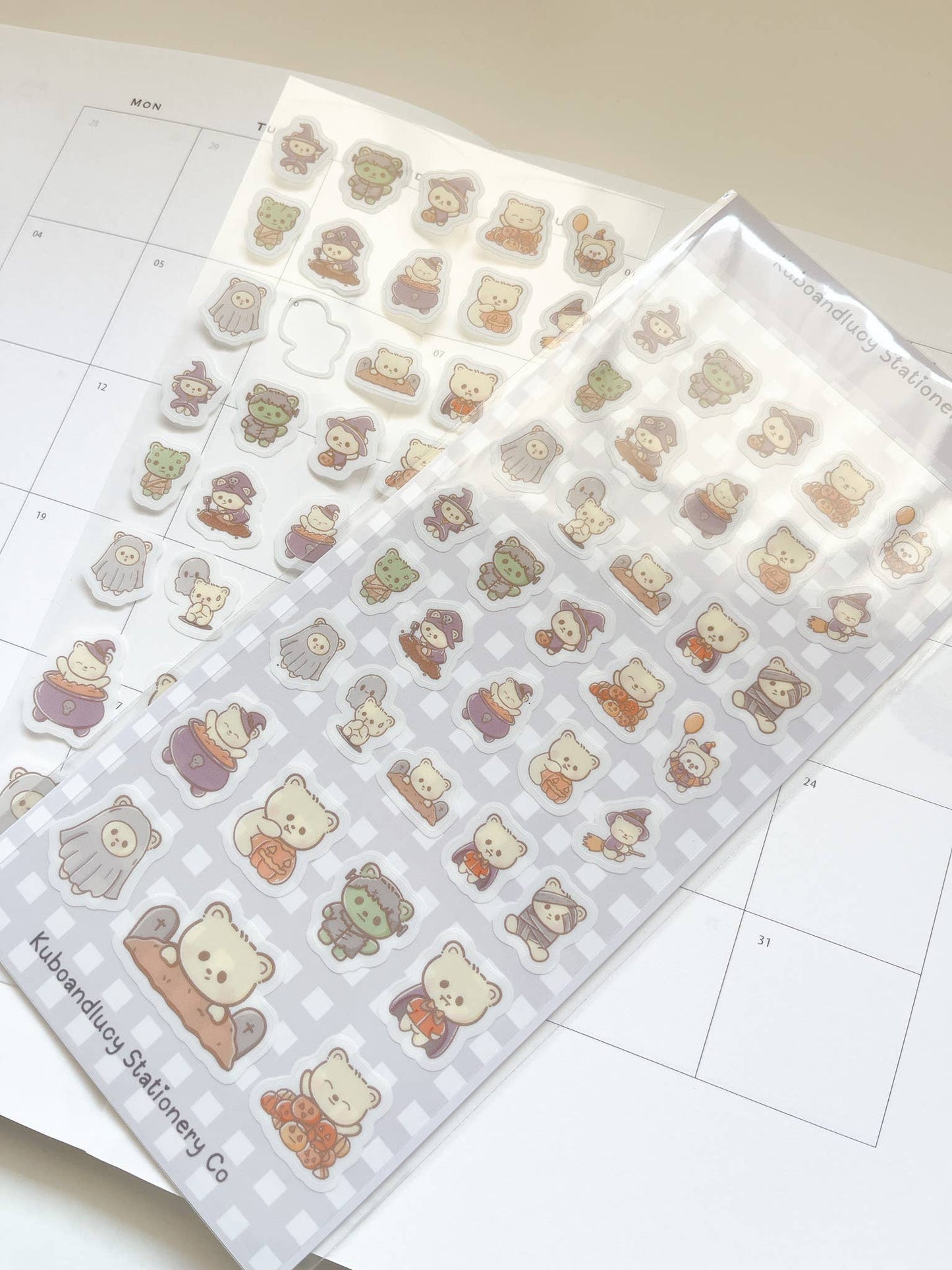 Kuboandlucy Stationery Co | Halloween Bears Sticker Sheet