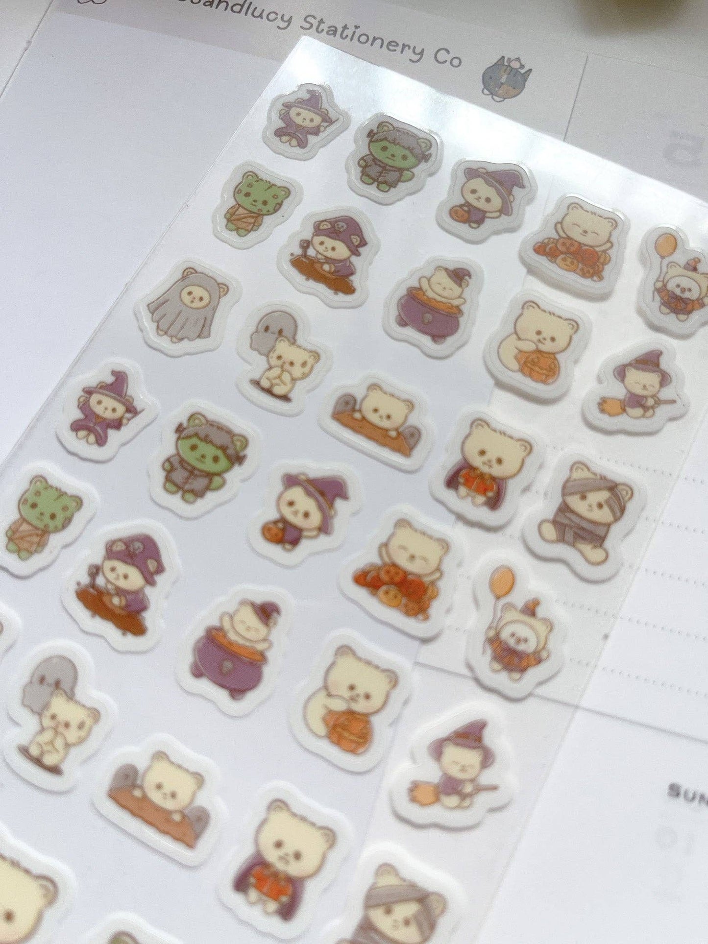 Kuboandlucy Stationery Co | Halloween Bears Sticker Sheet