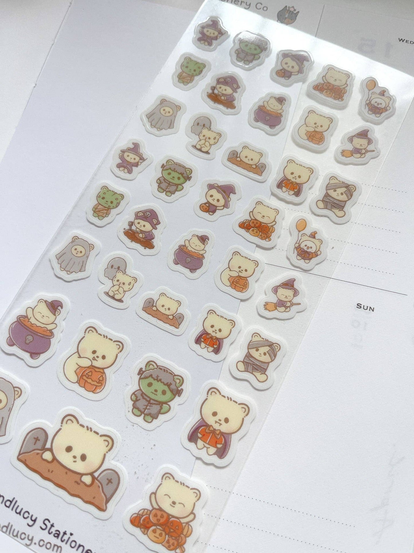 Kuboandlucy Stationery Co | Halloween Bears Sticker Sheet