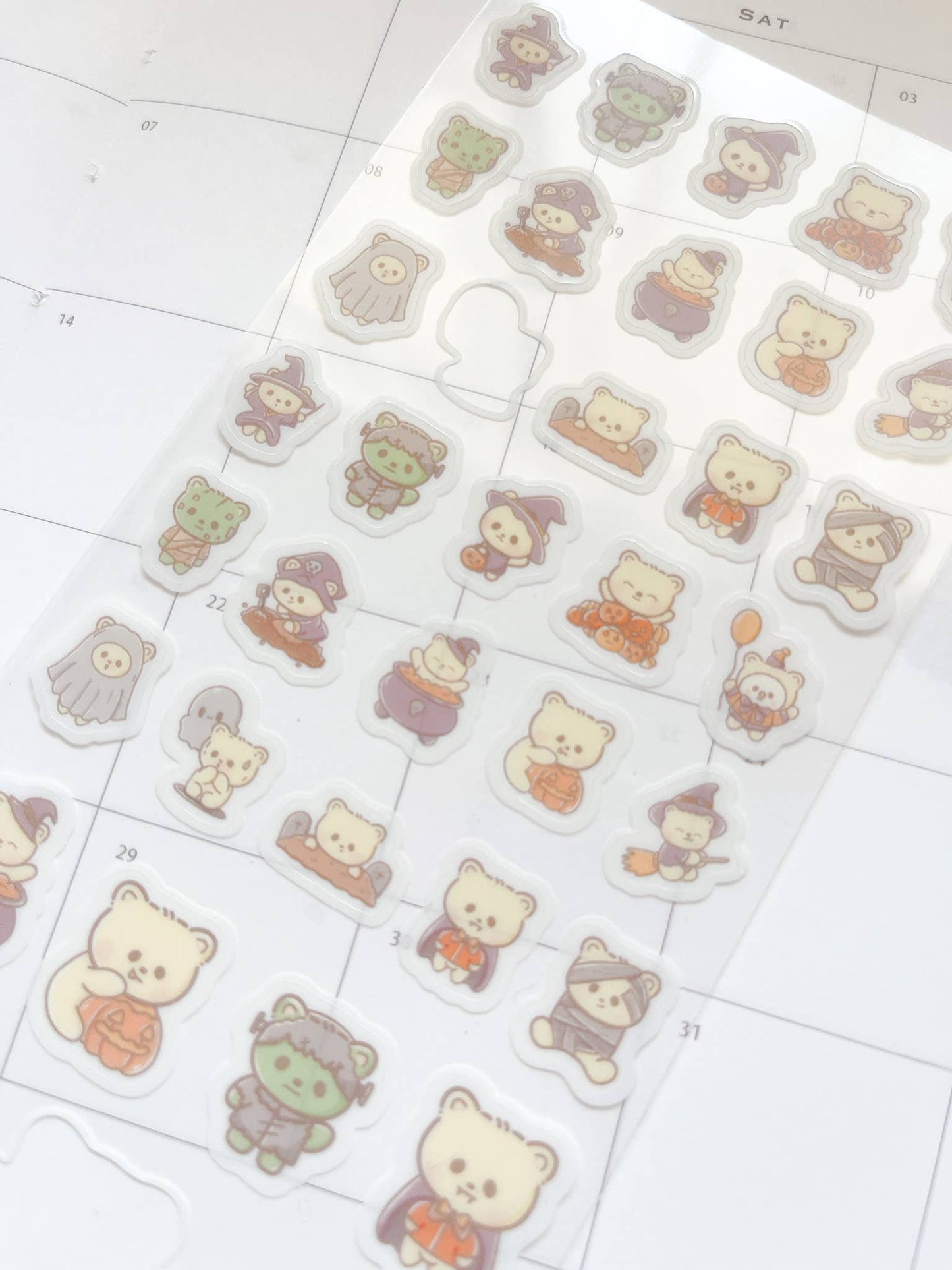 Kuboandlucy Stationery Co | Halloween Bears Sticker Sheet