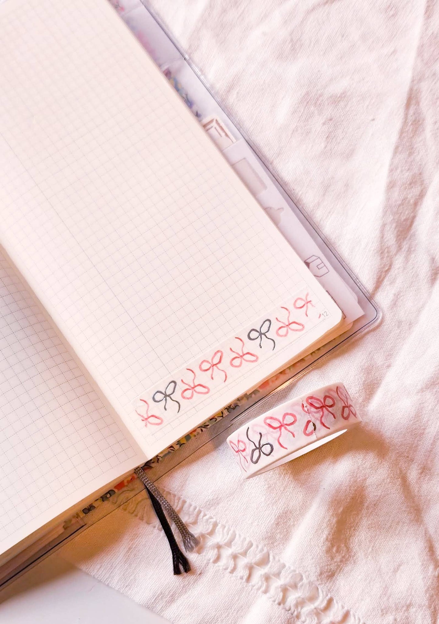 Pink Laces Foiled Washi Tape - Silver Foil Feminine Tape