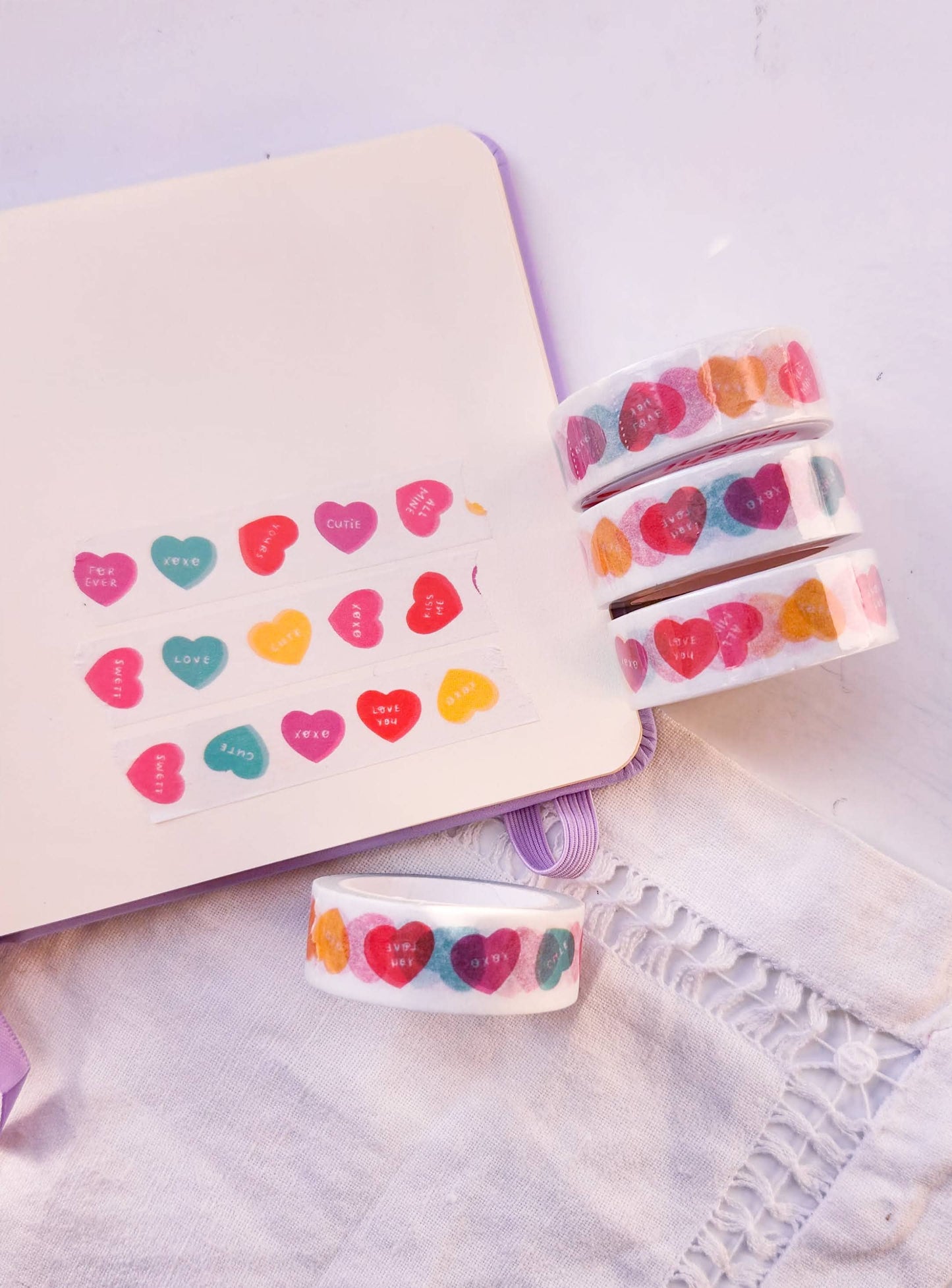 Valentine's Candy Hearts Washi Tape - Hard Candy Stationery