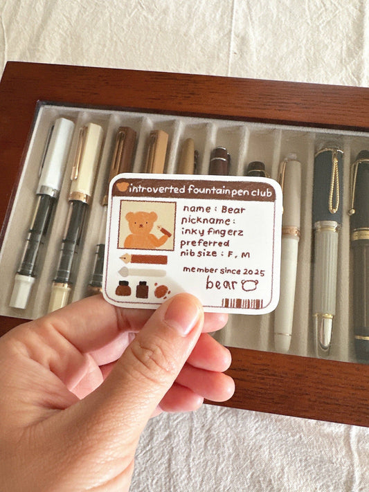 Introverted Fountain Pen Club ID Die Cut Sticker