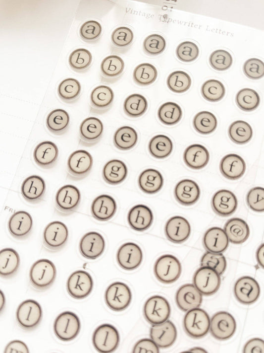 Kuboandlucy Stationery Co | Vintage Typewriter Letters Sticker Sheet