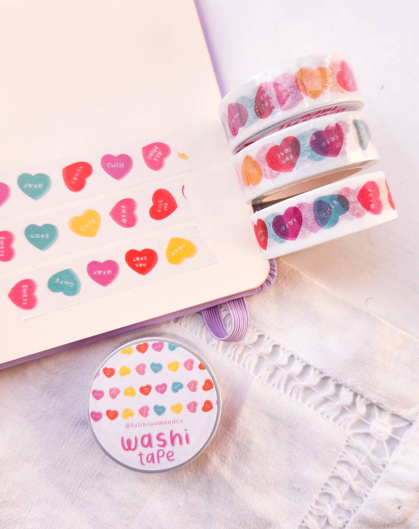 Valentine's Candy Hearts Washi Tape - Hard Candy Stationery