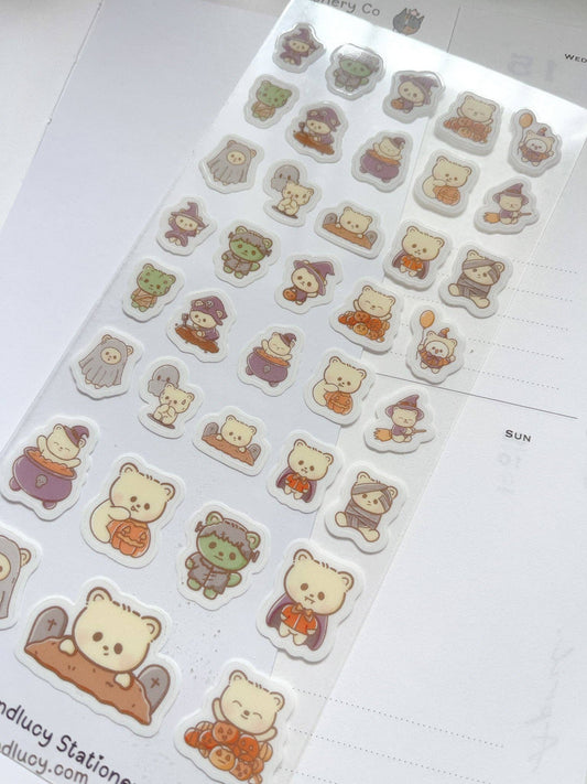 Kuboandlucy Stationery Co | Halloween Bears Sticker Sheet