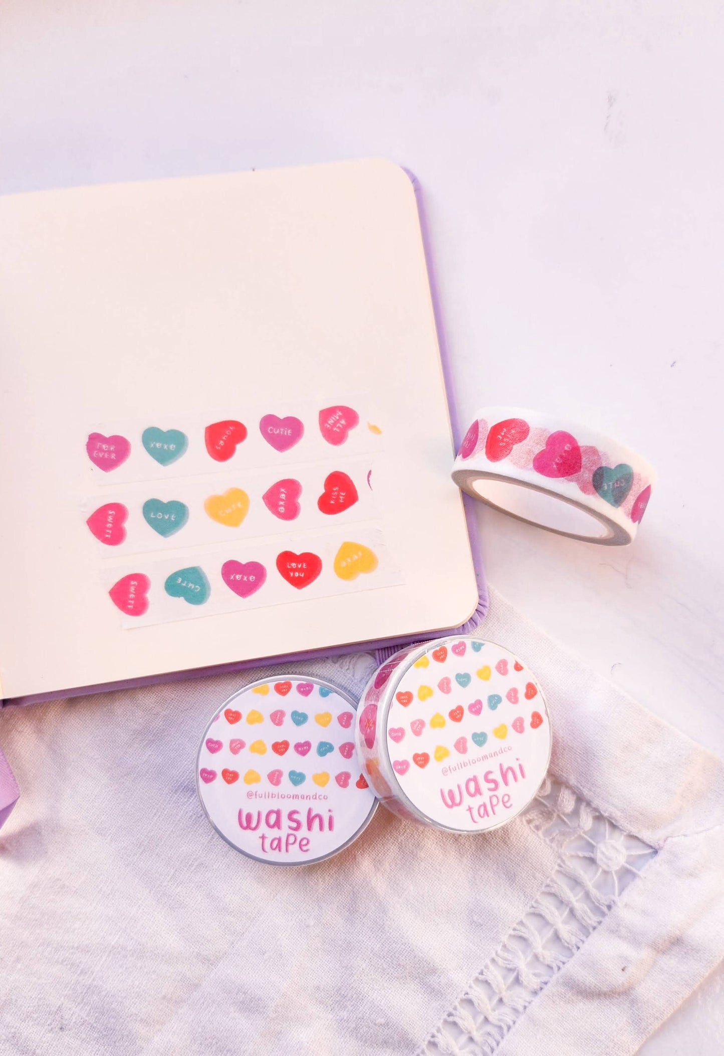 Valentine's Candy Hearts Washi Tape - Hard Candy Stationery