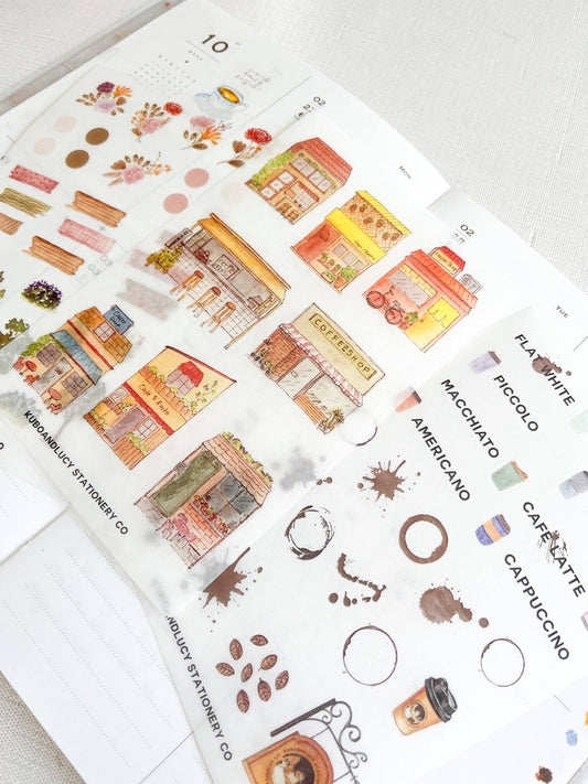 Coffee Shop Washi Sticker Set