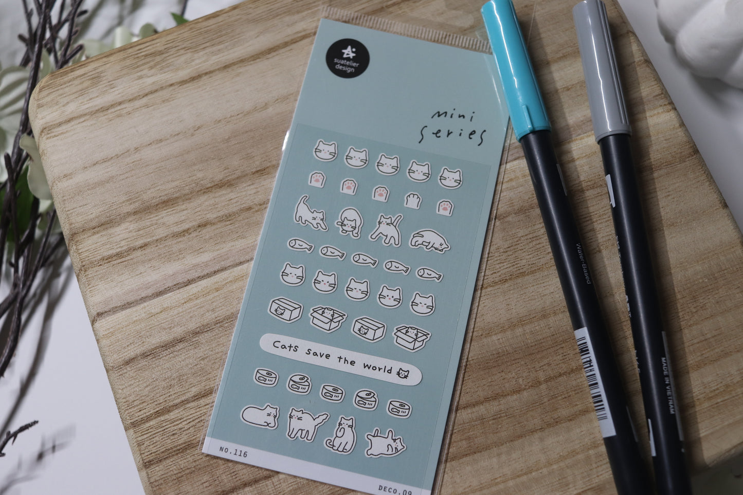 Suatelier Mini Series N0.116 Cats Sticker Sheet