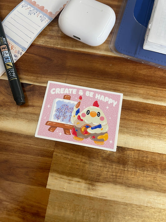 Create & Be Happy Sticker