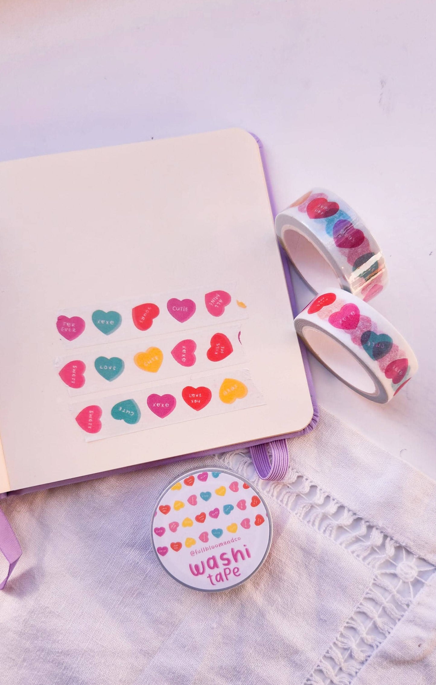 Valentine's Candy Hearts Washi Tape - Hard Candy Stationery