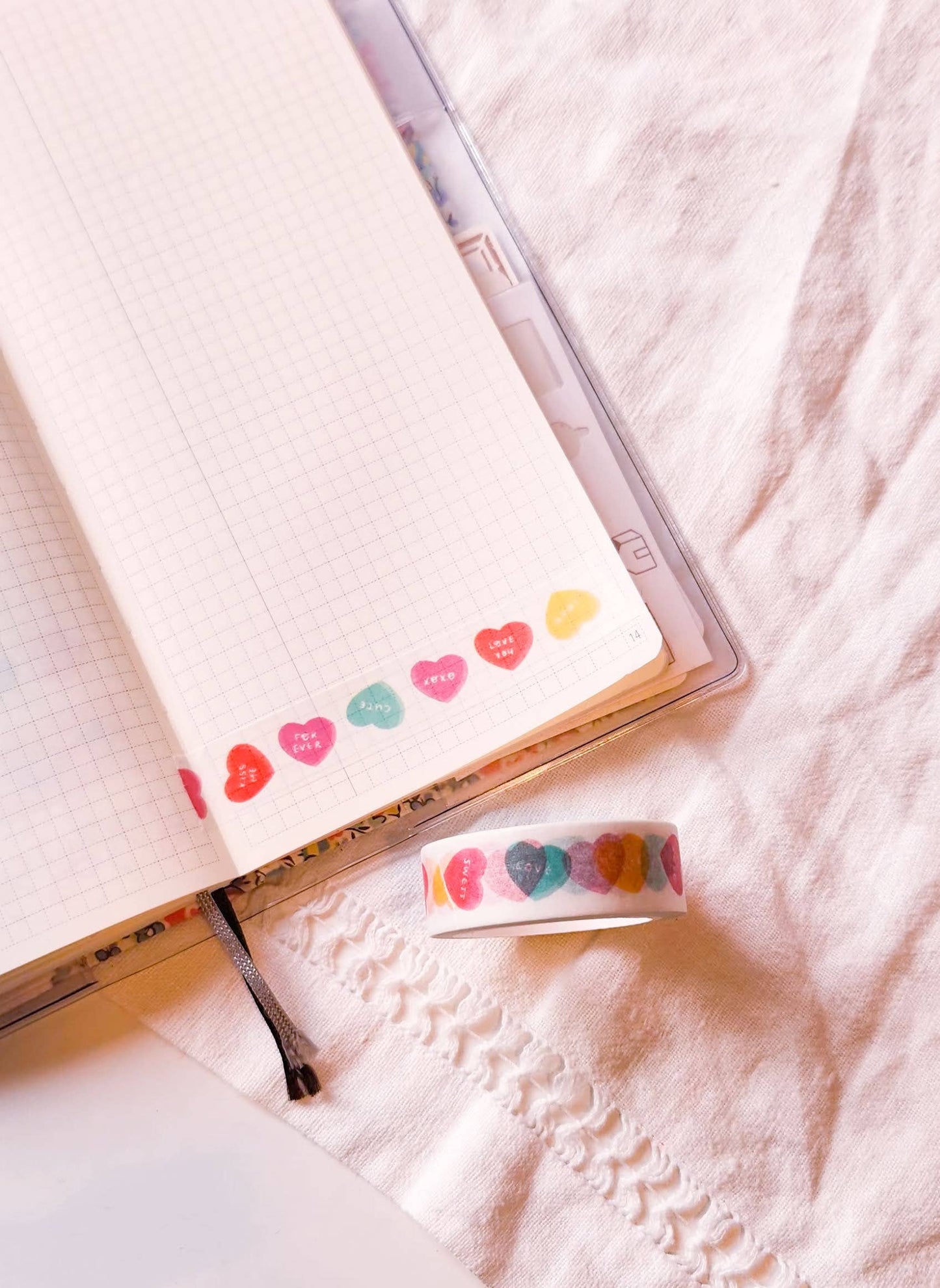 Valentine's Candy Hearts Washi Tape - Hard Candy Stationery